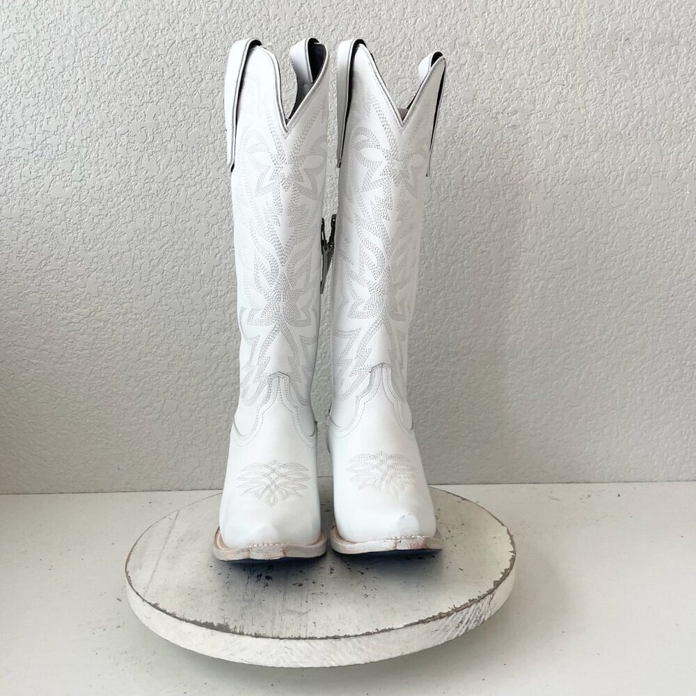 Lane MEGAN MORONEY Smokeshow Womens Cowboy Boots 5 White Western Cowgirl Tall - Picture 5 of 11